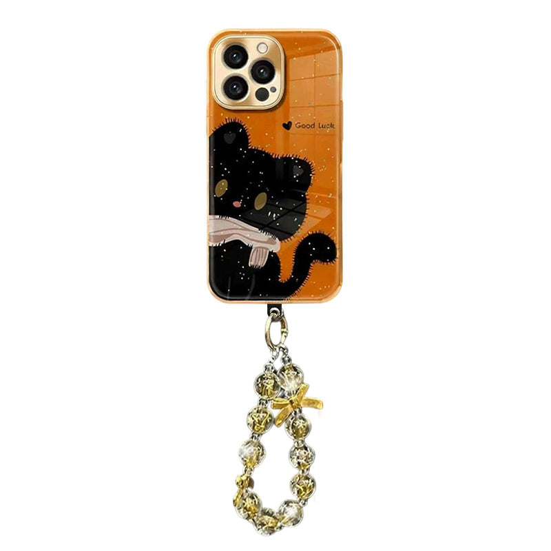 Sparkling Cat Pattern Phone Case