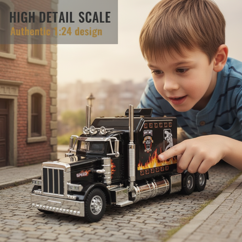 Interactive Realistic Heavy-Duty Semi-Truck Toy