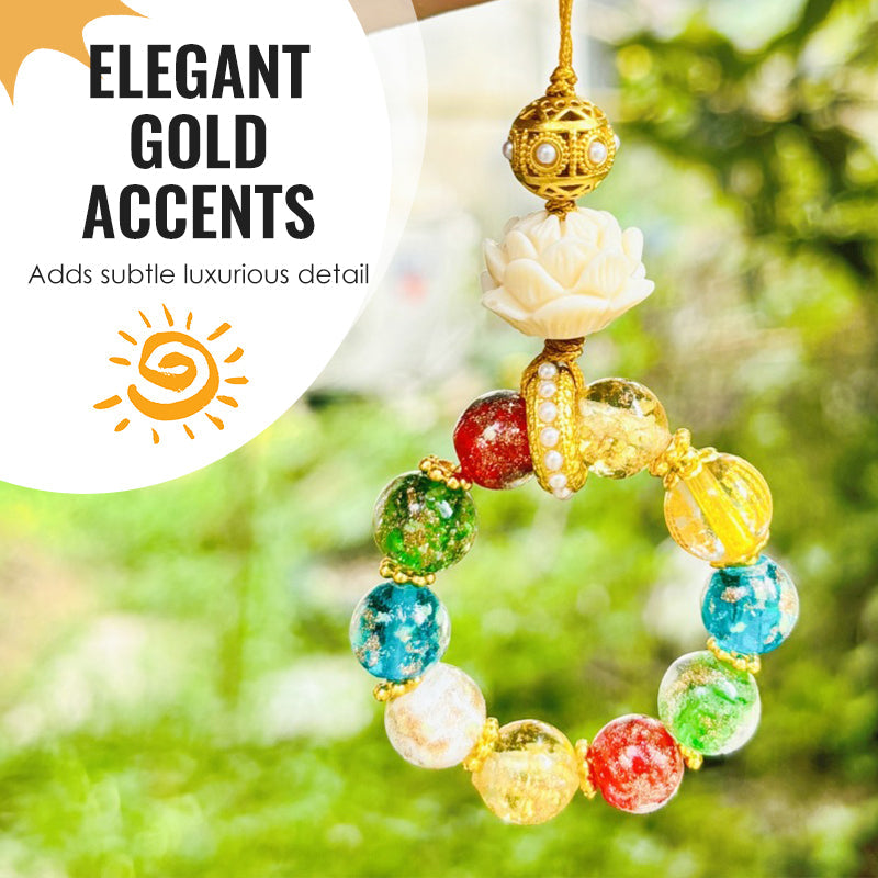 Zen-Inspired Lotus Beaded Phone & Bag Charm