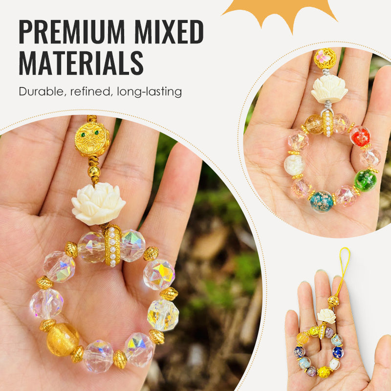 Zen-Inspired Lotus Beaded Phone & Bag Charm