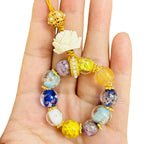 Zen-Inspired Lotus Beaded Phone & Bag Charm