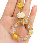 Zen-Inspired Lotus Beaded Phone & Bag Charm