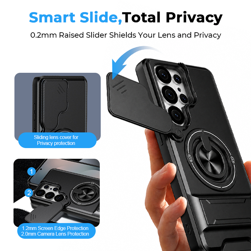 Magnetic Phone Case with Sliding Camera Cover