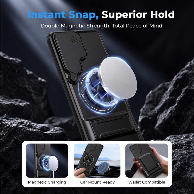 Magnetic Phone Case with Sliding Camera Cover