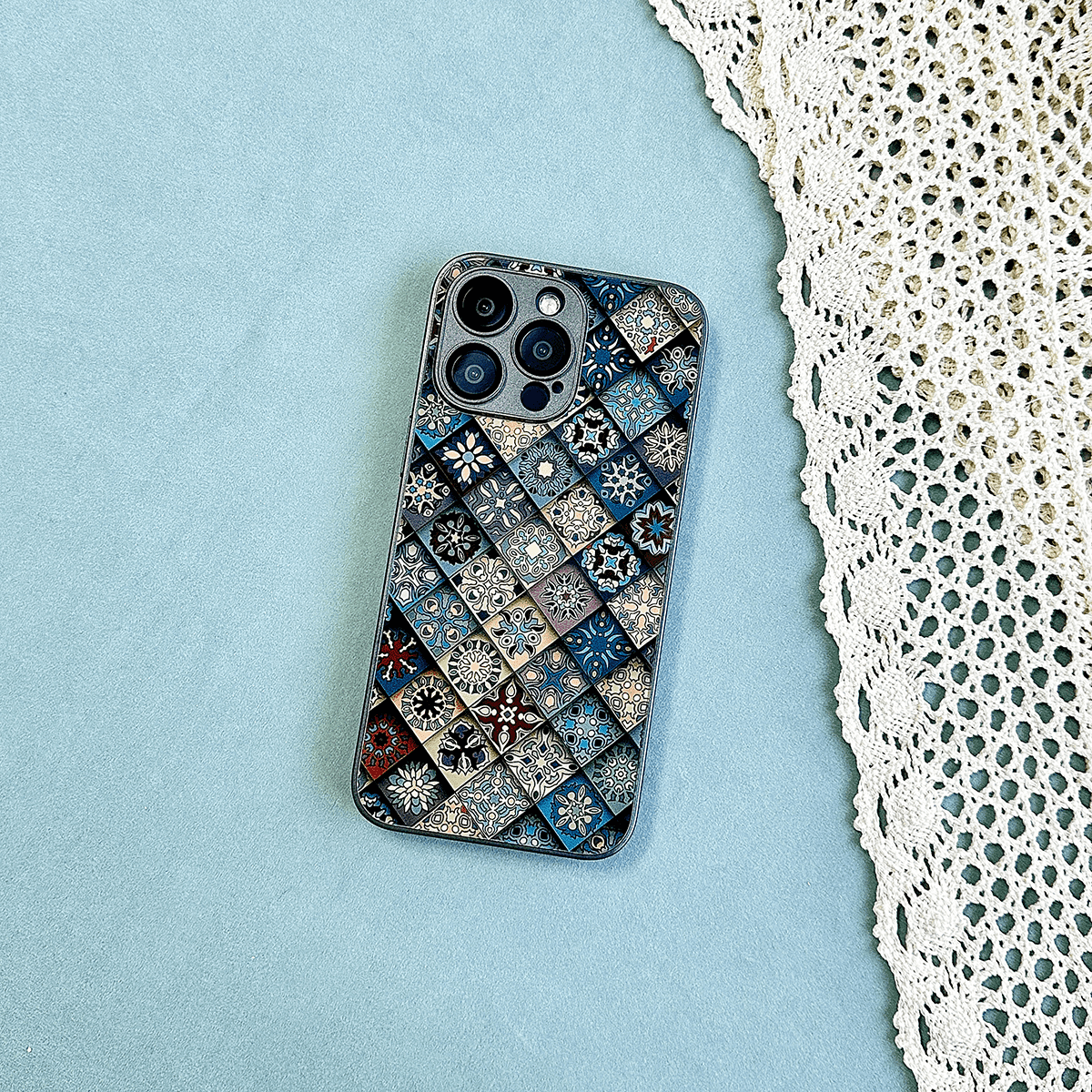 Tempered Glass Retro Totem Pattern Case Cover for iPhone - Buy 2: FREE SHIPPING🛫 & 40% OFF 2nd🔥