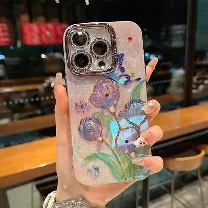 Diamond-studded Tulip Case Cover for iPhone - Buy 2: FREE SHIPPING🛫 & 40% OFF 2nd🔥