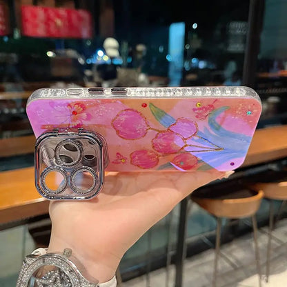 Diamond-studded Tulip Case Cover for iPhone - Buy 2: FREE SHIPPING🛫 & 40% OFF 2nd🔥
